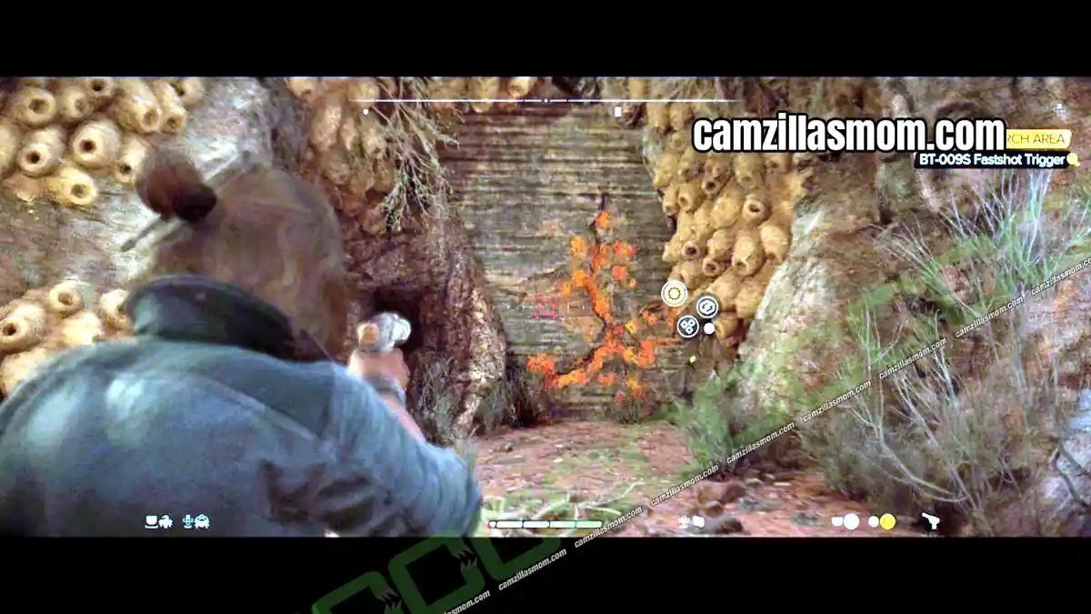 4-bolt-key-key-intel-bt-009s-fastshot-trigger-star-wars-outlaws Kay using Bolt to destroy the rock wall at the bottom of the Typhons Rock pit