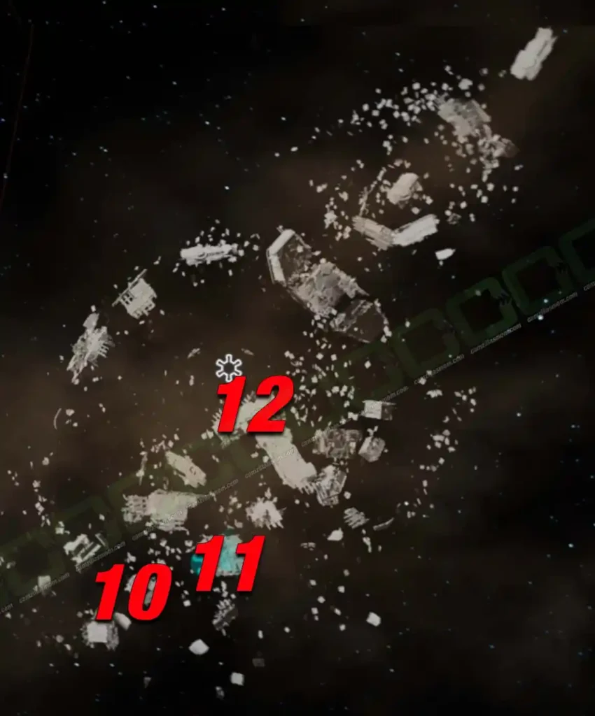 Wreck Cluster map with treasures 10 to 12 in Toshara Orbit Star Wars Outlaws