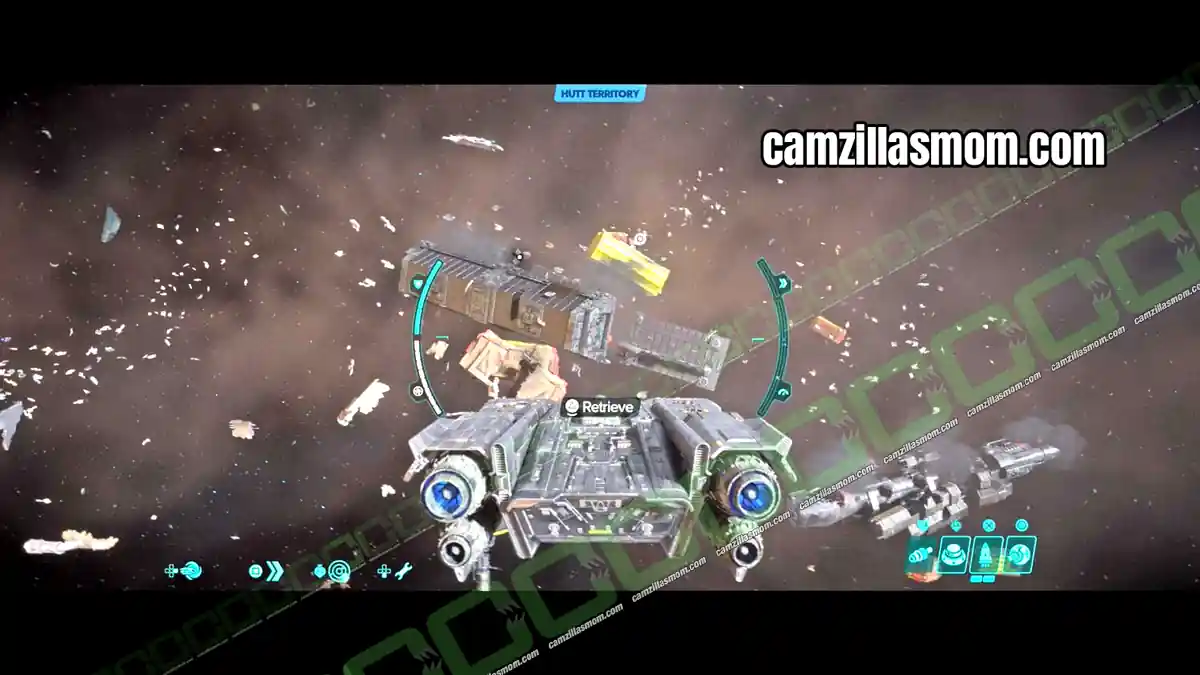 amber-cover-finish-battle-aftermath-location-tatooine-orbit-treasures-star-wars-outlaws Amber Cover Finish container next to a destroyed ship at Battle Aftermath in Tatooine Orbit