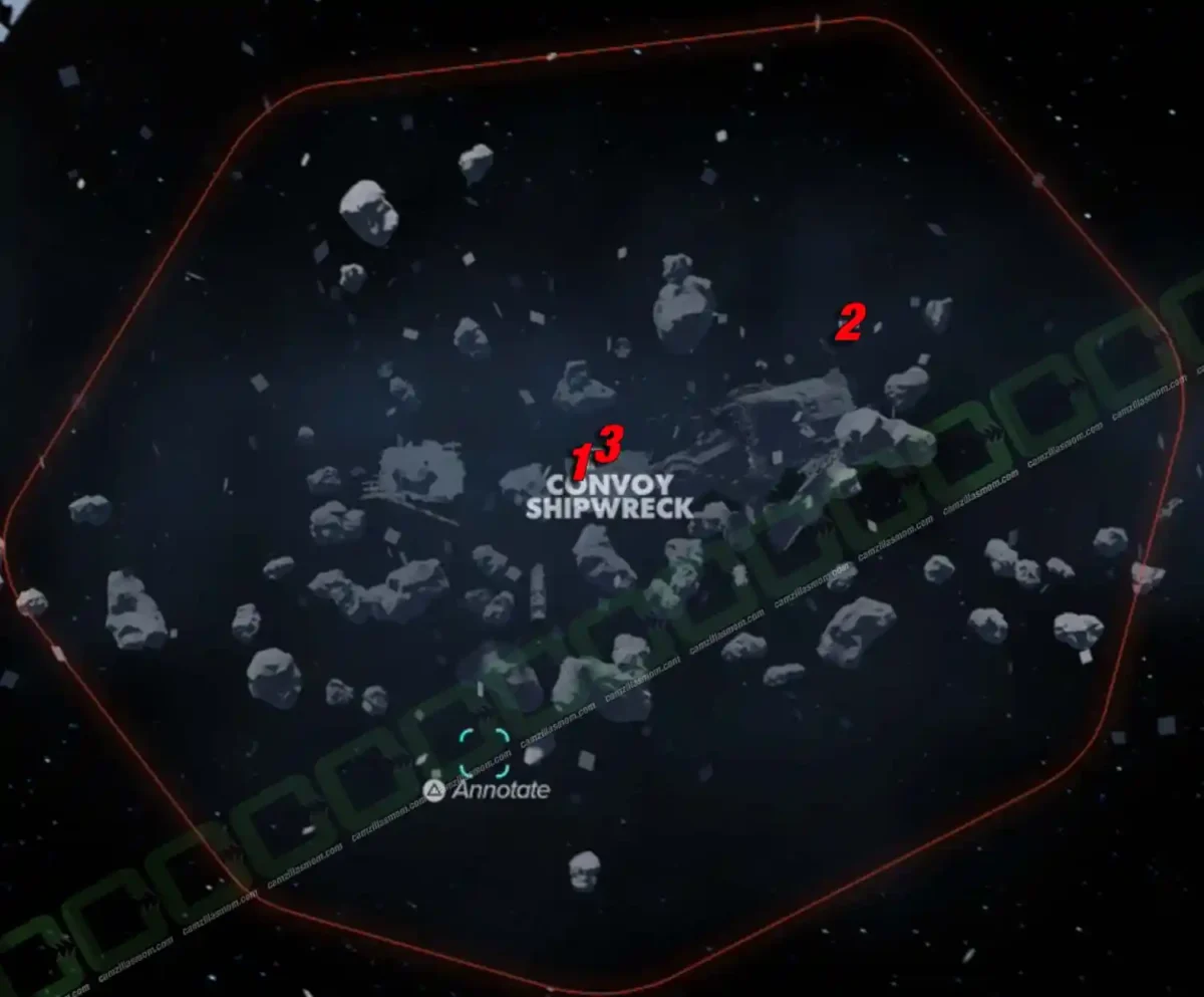 Convoy Shipwreck map with treasures 4.1 to 4.3 in Akiva Orbit Star Wars Outlaws