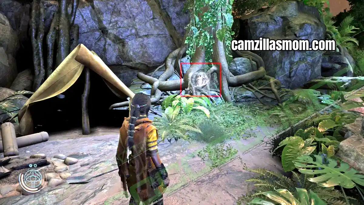 anomaly-13-scribings-location-suknasari-forest-chapter-3-unknown-9-awakening Anomaly 13 next to the tent at the abandoned campsite in Suknasari Forest Unknown 9 Awakening