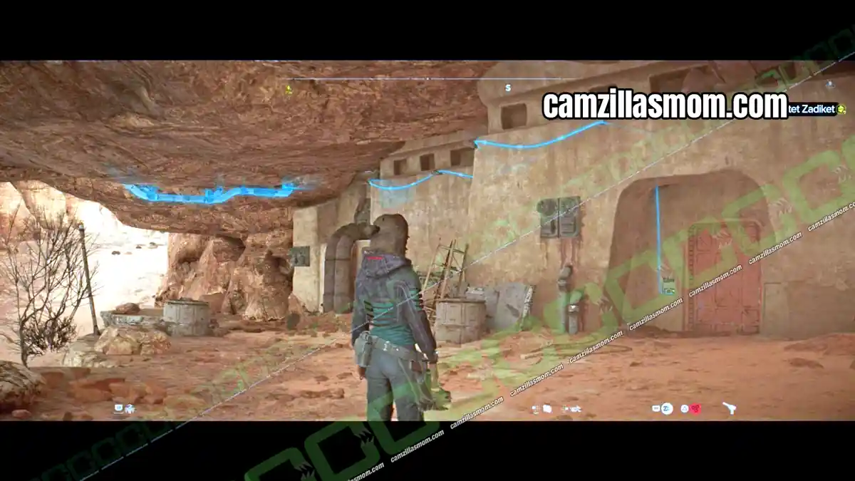 curtek-homestead-location-south-jundland-wastes-treasures-star-wars-outlaws Curtek Homestead door with the cable leading to the power core shutter