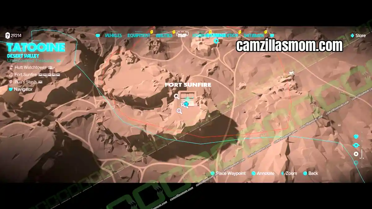 fort-sunfire-control-room-map-desert-valley-treasures-star-wars-outlaws Fort Sunfire control room treasure on the Desert Valley map