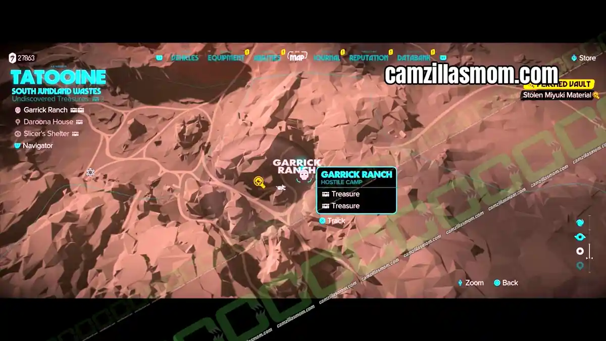 garrick-ranch-map-south-jundland-wastes-treasures-star-wars-outlaws Garrick Ranch house with the roof on the South Jundland Wastes map