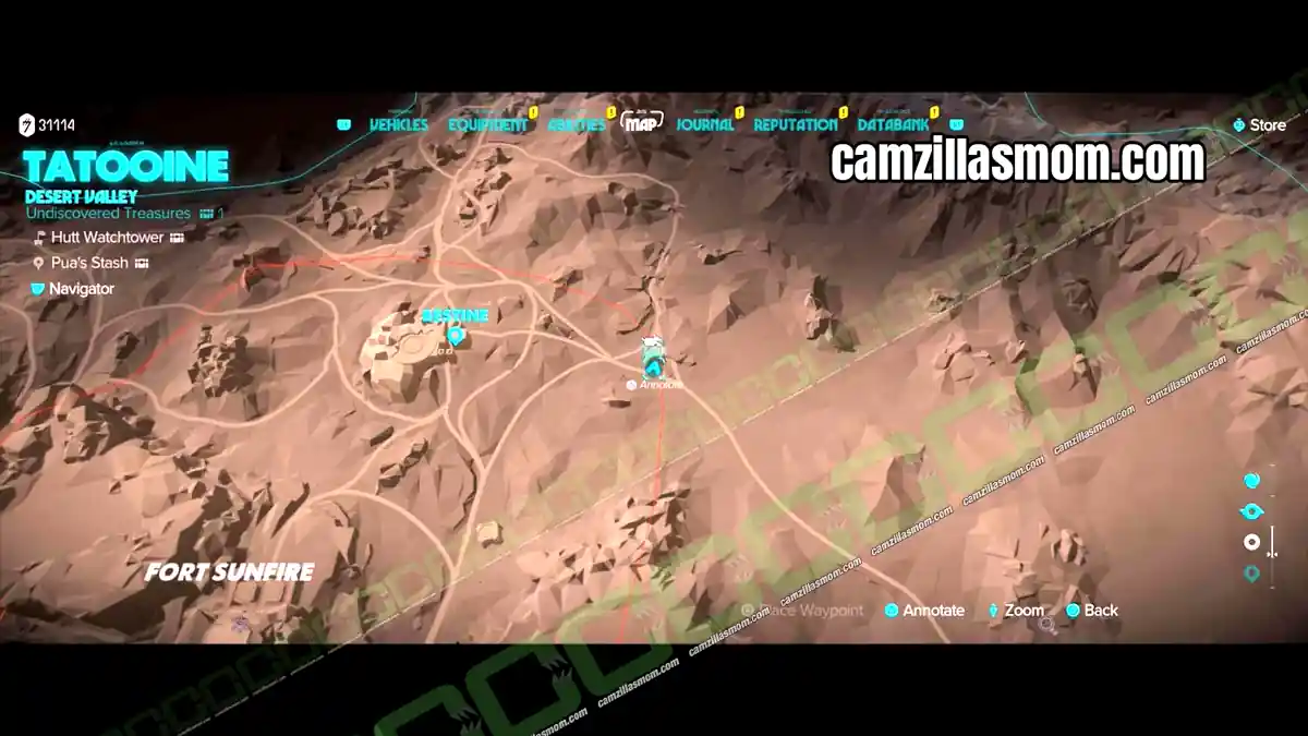northeastern-imperial-checkpoint-map-desert-valley-treasures-star-wars-outlaws Northeastern Imperial Checkpoint east of Bestine on the Desert Valley map