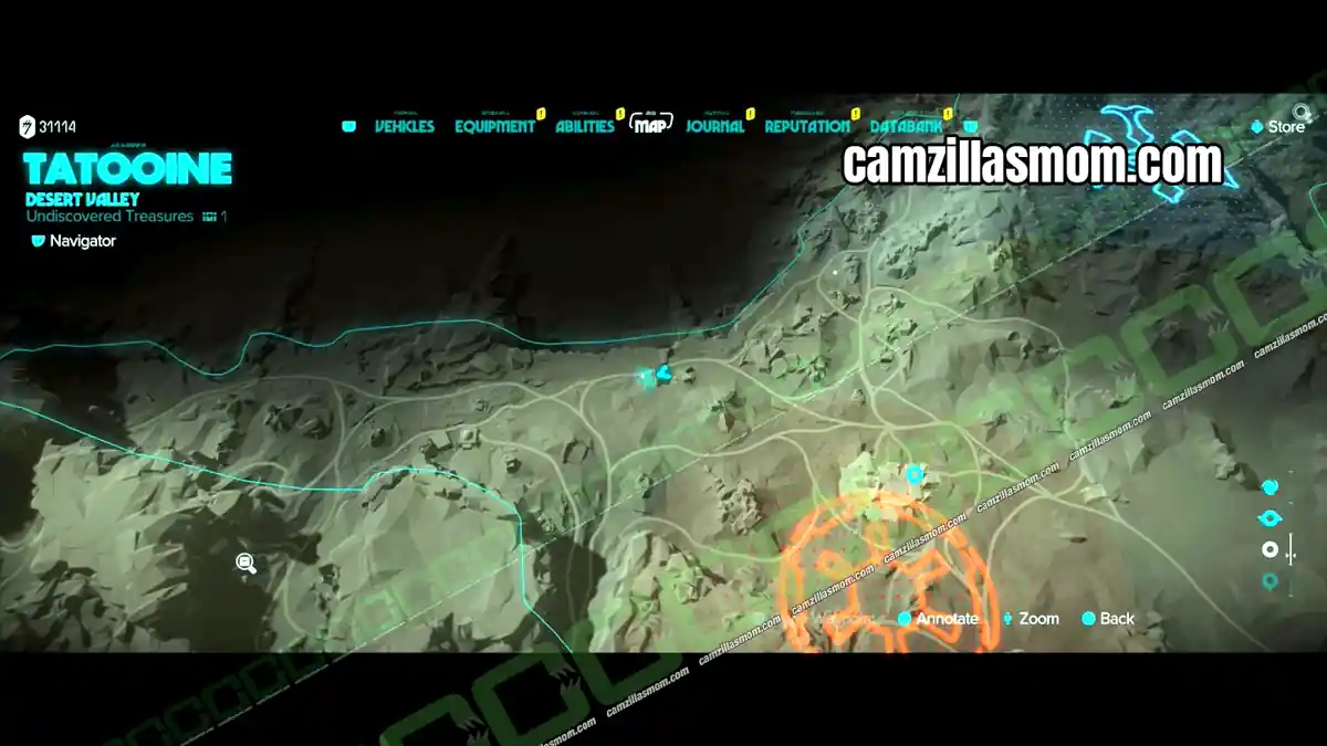 northwestern-imperial-checkpoint-map-desert-valley-treasures-star-wars-outlaws Northwestern Imperial Checkpoint west of Bestine on the Desert Valley map in Star Wars Outlaws