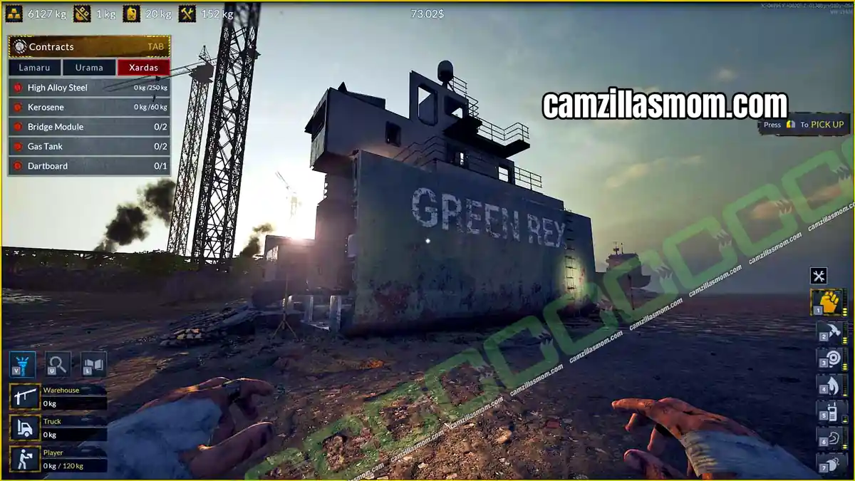 Green Rex Contracts & T-Rex Collectible – Ship Graveyard Simulator 2