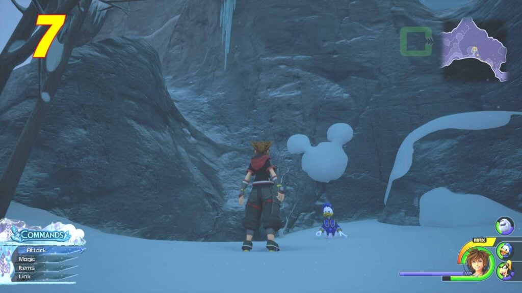  Lucky Emblem 7 location Frozen Wall North Mountain   Arendelle   Frozen   Kingdom Hearts 3 | camzillasmomcom