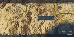 Bent Pyramid of Sneferu - map - Loot Treasure - Saqqara Nome - Assassins Creed Origins camzillasmom.com
