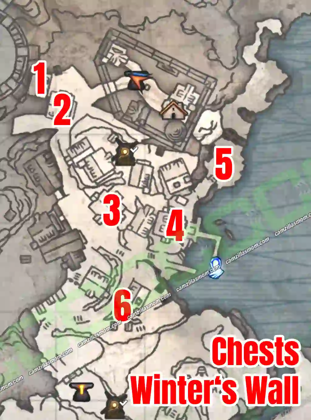  All Chests Winters Wall   Overview Map   Blades of Fire Game 2025 | camzillasmomcom