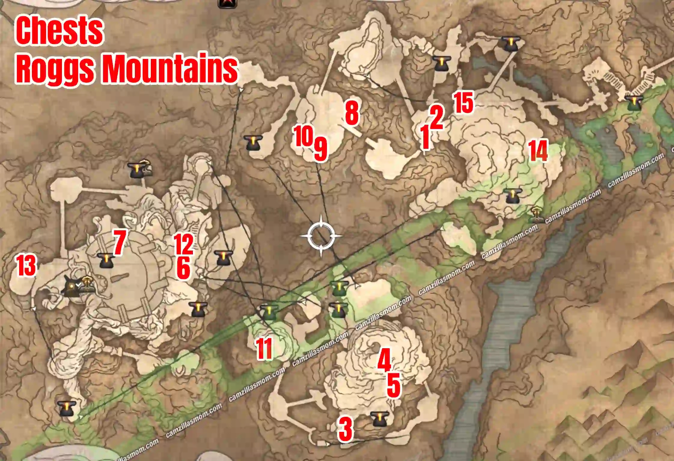  All Chests new Roggs Mountains Overview Map   Blades of Fire | camzillasmomcom