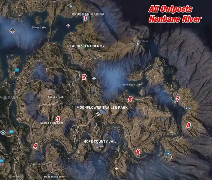 Maps and Interesting Locations Henbane River Far Cry 5