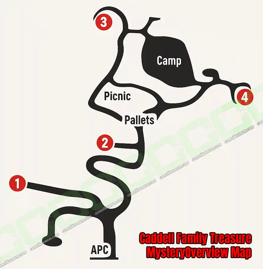  Caddell Family Treasure   Mystery Overview Map   Hell is Us | camzillasmomcom