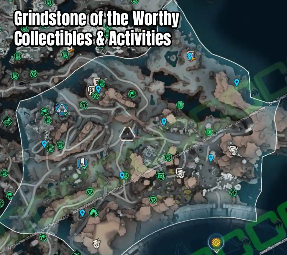  Grindstone of the Worthy Collectibles and Activities Overview Map   Borderlands 4 | camzillasmomcom