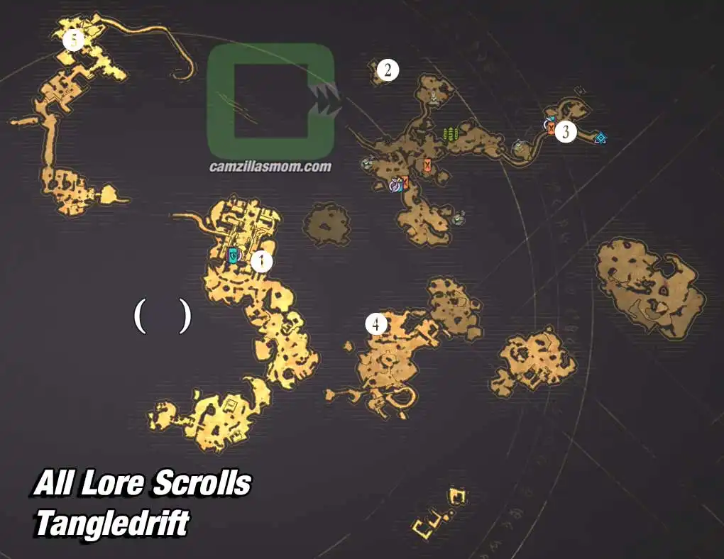  Overview-Map-All-Lore-Scrolls-Tangledrift-Tiny-Tinas-Wonderlands-2022 camzillasmom.com
