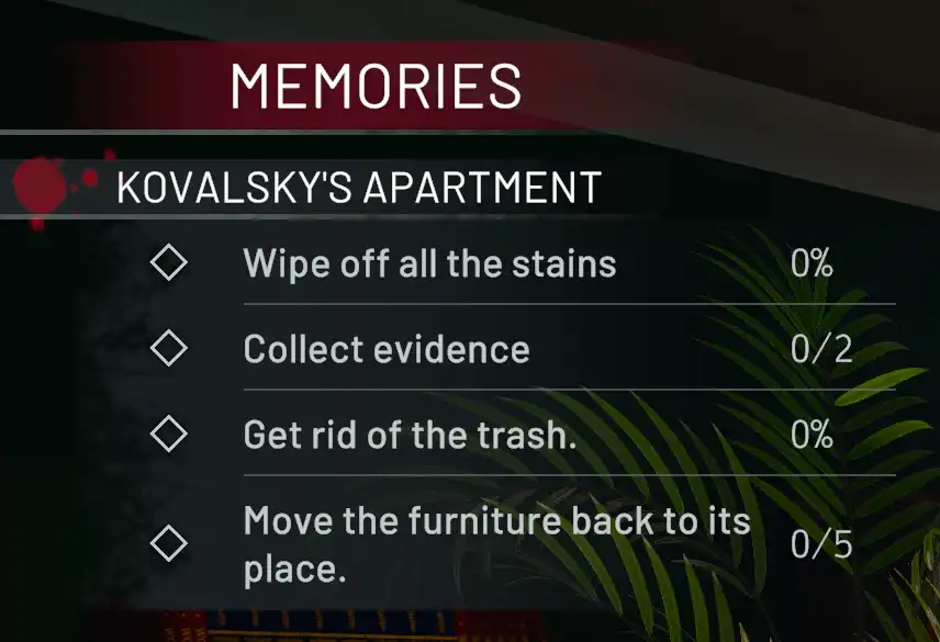 3 - Kovalskys Apartment - Initial Checklist - Things Left Behind - Act 2 - Crime Scene Cleaner 3 - Kovalskys Apartment - Initial Checklist - Things Left Behind - Act 2 - Crime Scene Cleaner camzillasmom.com