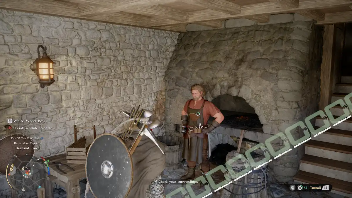  White Wood Bow - Smithy - location - Scattered Embers - Crimson Desert camzillasmom.com