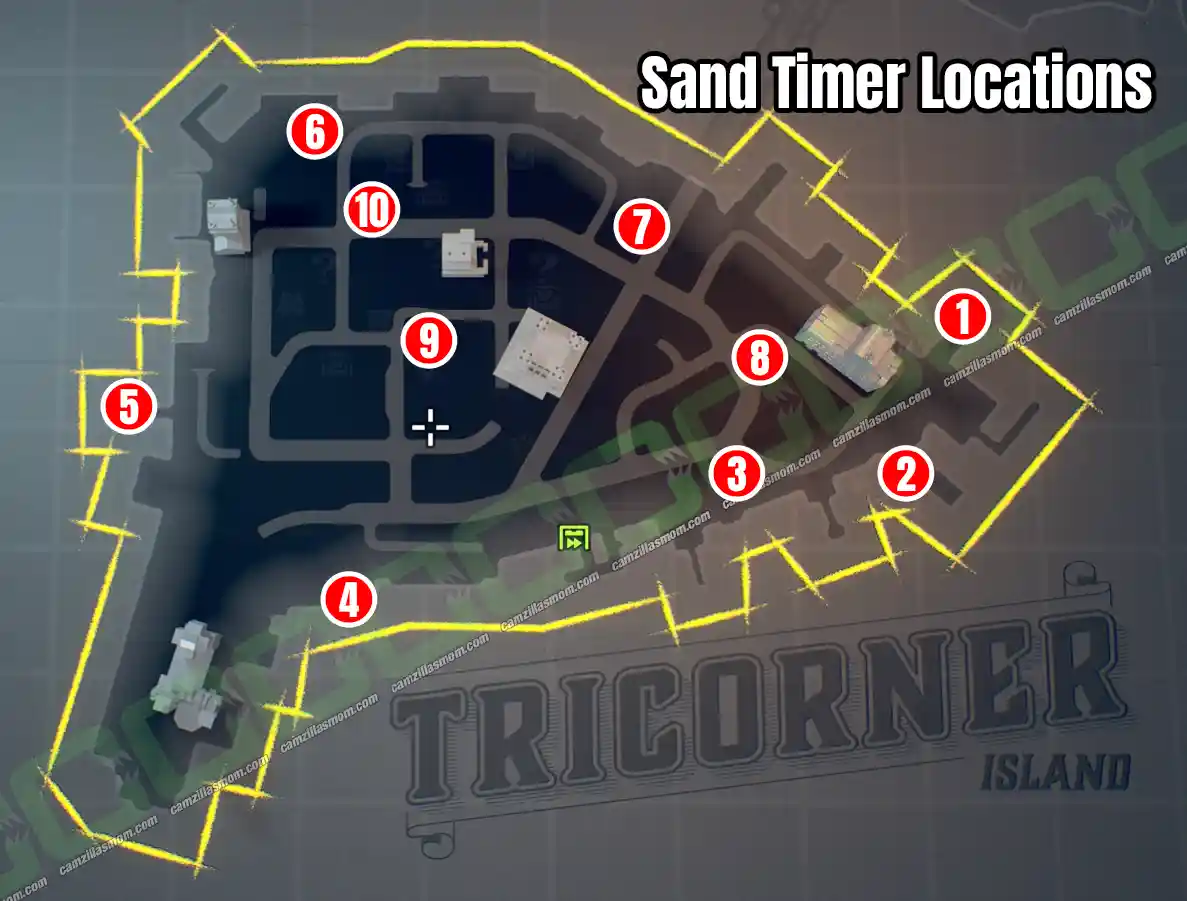 All Sand Timer Locations in Tricorner - Overview Map - LEGO Batman Legacy of the Dark Knight camzillasmom.com