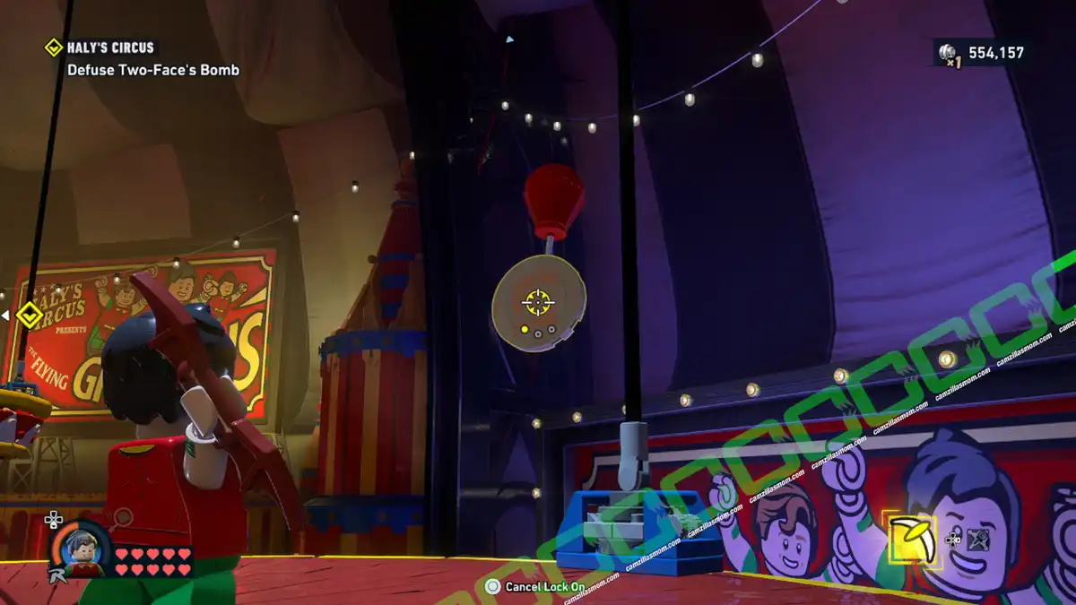 Coin 2 - Halys Circus - location - map - Mission 10 - Lego Batman Legacy of the Dark Knight camzillasmom.com