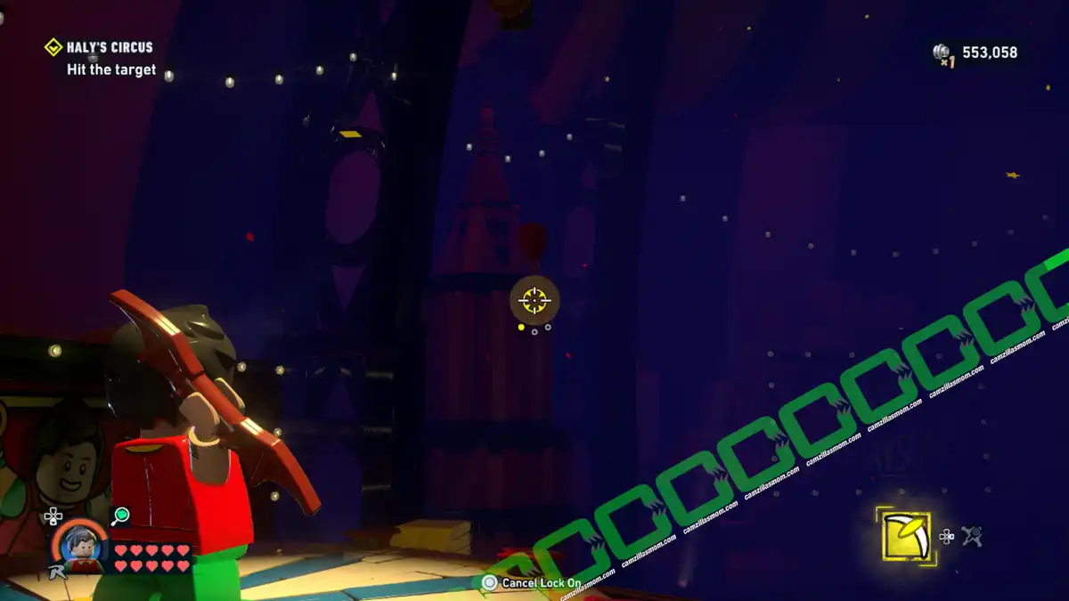 Coins 1 of 5 - Halys Circus - location - map - Mission 10 - Lego Batman Legacy of the Dark Knight camzillasmom.com