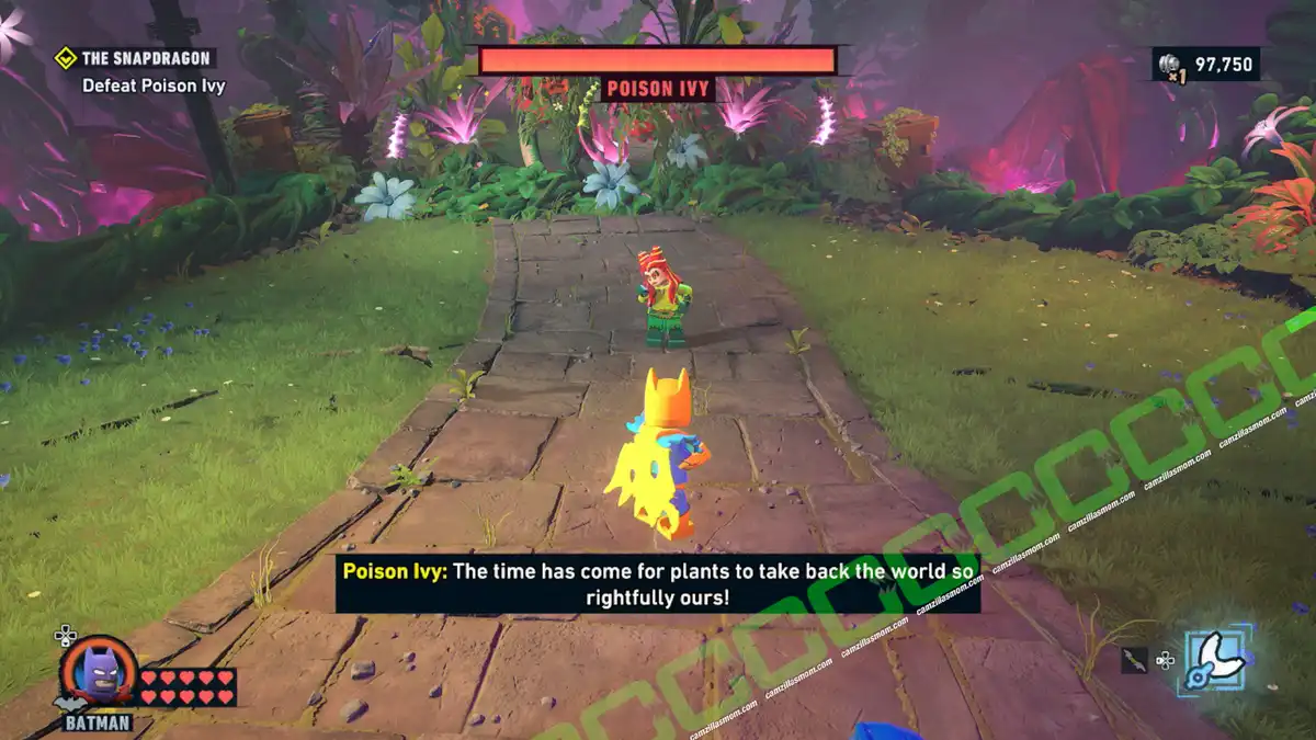 Defeating Poison Ivy as the Snapdragon plant-creature