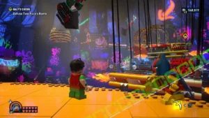 Parkour Defuse Two-Faces Bomb Part 2 - Halys Circus - location - map - Mission 10 - Lego Batman Legacy of the Dark Knight camzillasmom.com