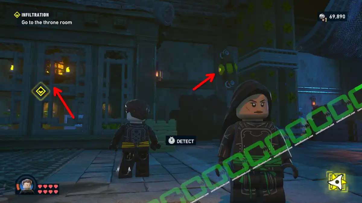Plant Chandelier - Sneak past the guards - Mission 2 - Lego Batman Legacy of the Dark Knight camzillasmom.com