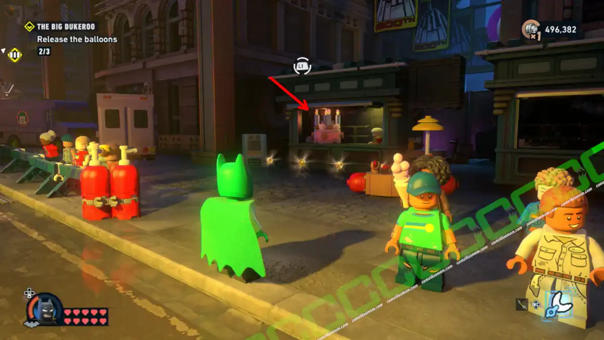 Second Balloon Cake Food Stall - The Big Dukeroo - Mission 9 Joker - Lego Batman Legacy of the Dark Knight camzillasmom.com
