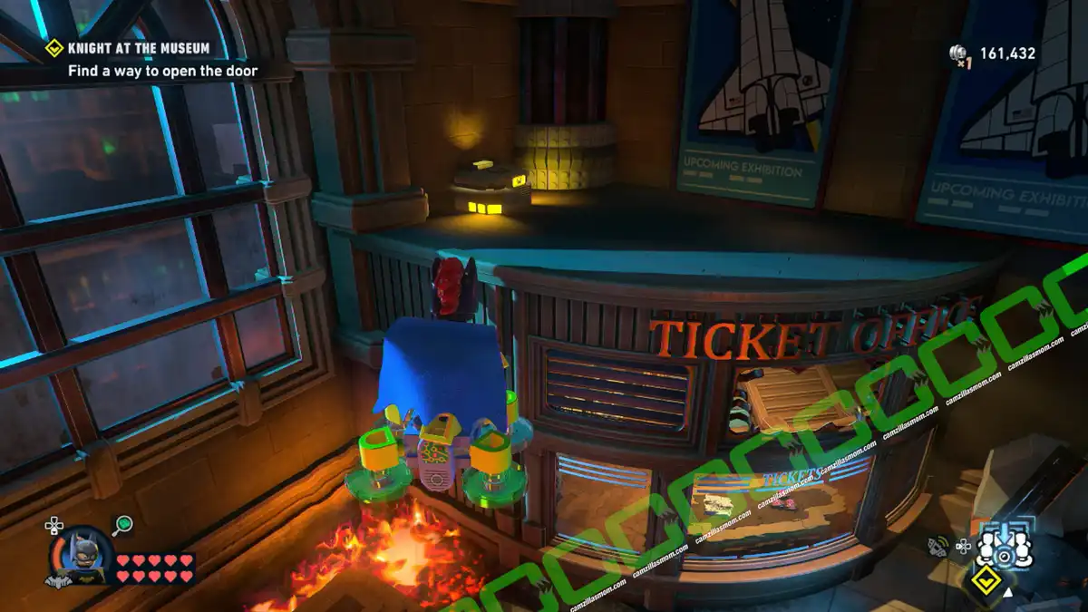 Space Ticket Office Top - Find a Way to Open the Door - Knight At the Museum - Mission 13- Lego Batman Legacy of the Dark Knight camzillasmom.com