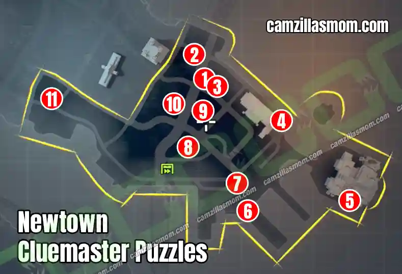 All Cluemaster Puzzles at Newtown - Overview Map - LEGO Batman Legacy of the Dark Knight camzillasmom.com