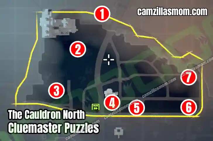 All Cluemaster Puzzles in The Cauldron North - Overview Map - LEGO Batman Legacy of the Dark Knight camzillasmom.com