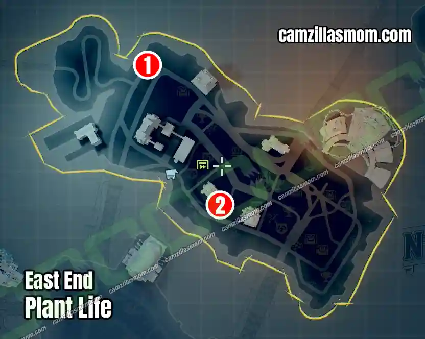 All Plant Life Activities in East End - Overview Map - LEGO Batman Legacy of the Dark Knight camzillasmom.com
