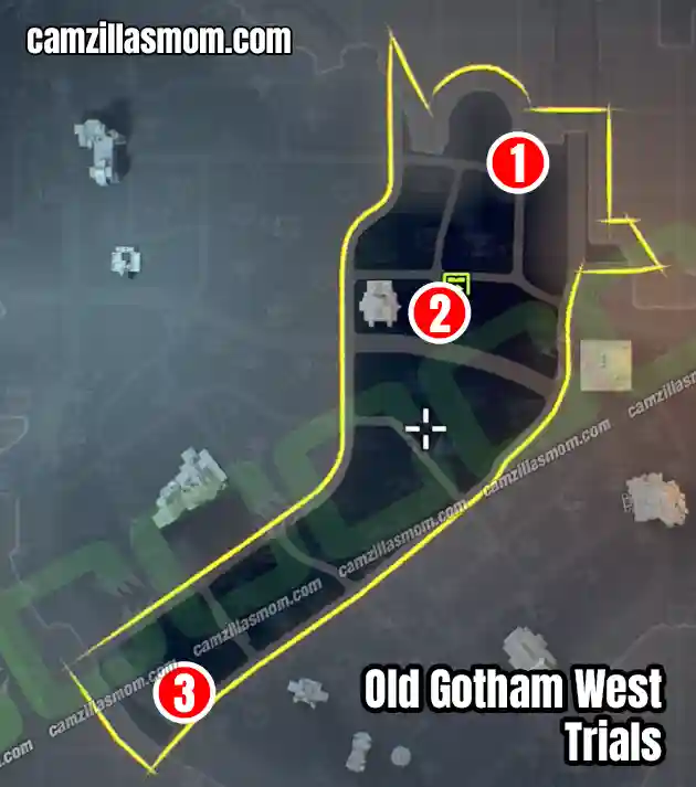 Trials at Old Gotham West update - Overview Map - LEGO Batman Legacy of the Dark Knight Overview map of all Trials at Old Gotham West in LEGO Batman Legacy of the Dark Knight. Trials at Old Gotham West update - Overview Map - LEGO Batman Legacy of the Dark Knight camzillasmom.com