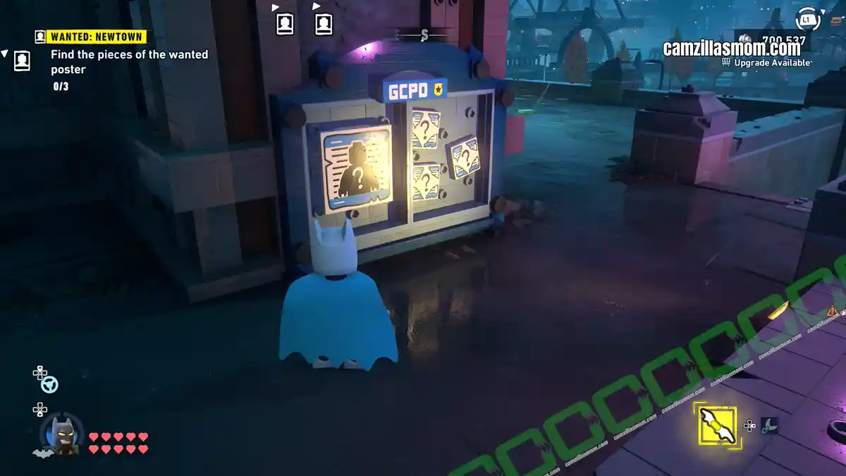 Wanted Poster pinboard location - Newtown - LEGO Batman Legacy of the Dark Knight camzillasmom.com