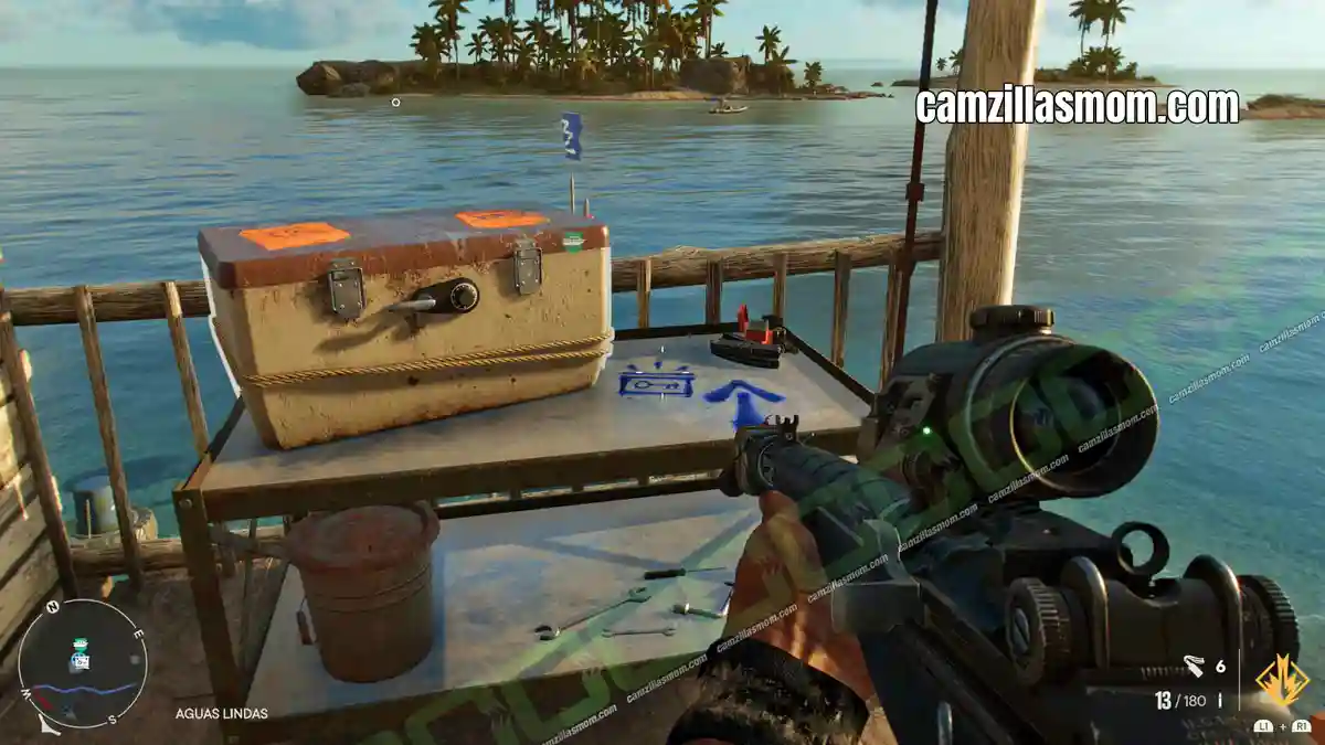 2-Criptograma-Chest-Aguas-Lindas---map---FC6 Aguas Lindas, Ida › camzillasmom.com's Refuge Criptograma Chest location screenshot, Far Cry 6