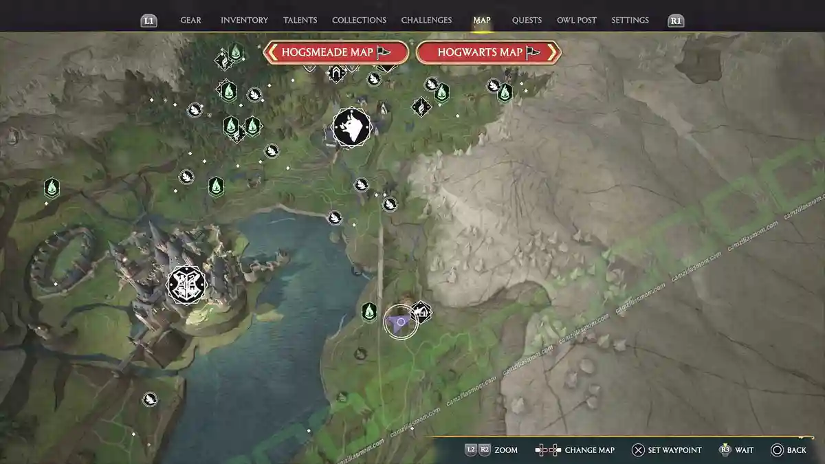 Chest-1-Aranshire-Highlands-map-Hogwarts-Legacy-2023-camzillasmomcom_ Aranshire map showing Collection Chest 1 location in Hogwarts Legacy › camzillasmom.com