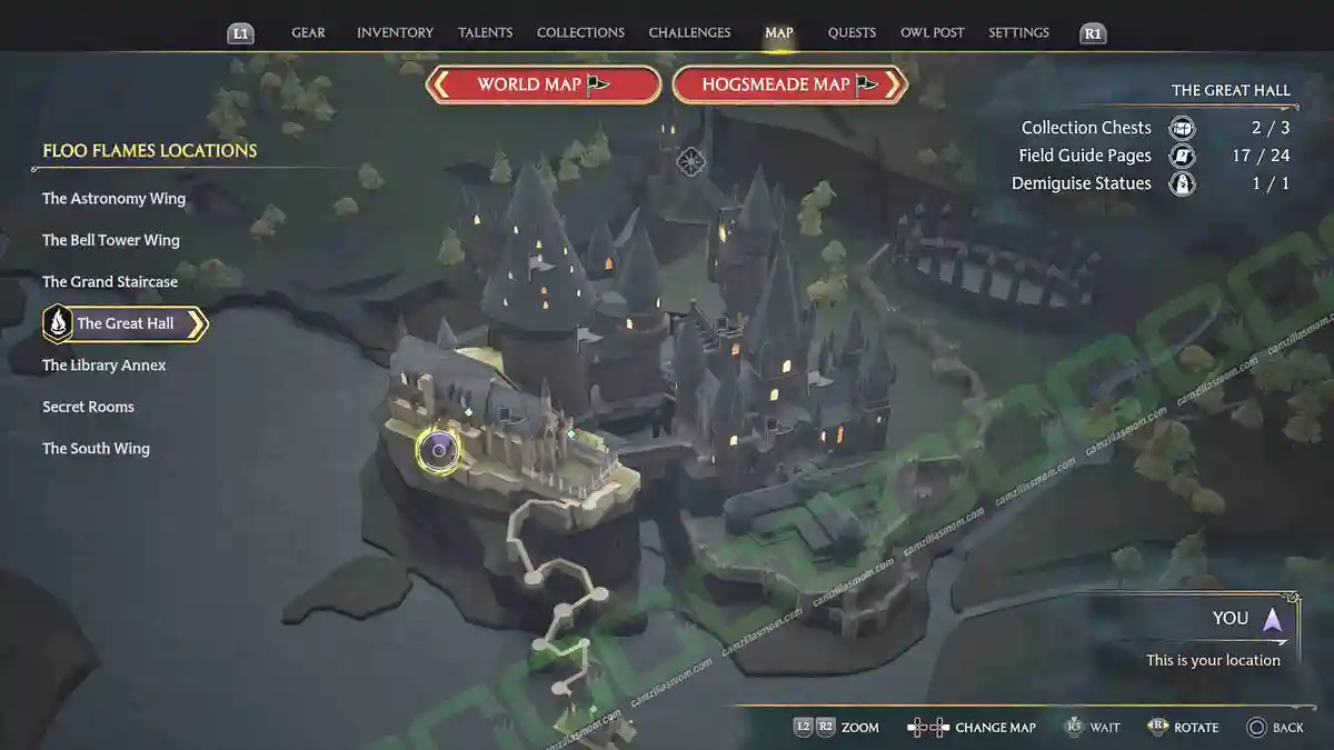 Chest-Hogwarts-Kitchen-The-Great-Hall-map-Hogwarts-Legacy-2023-camzillasmomcom_ Hogwarts kitchen collection chest marked on the map - Hogwarts Legacy › camzillasmom.com
