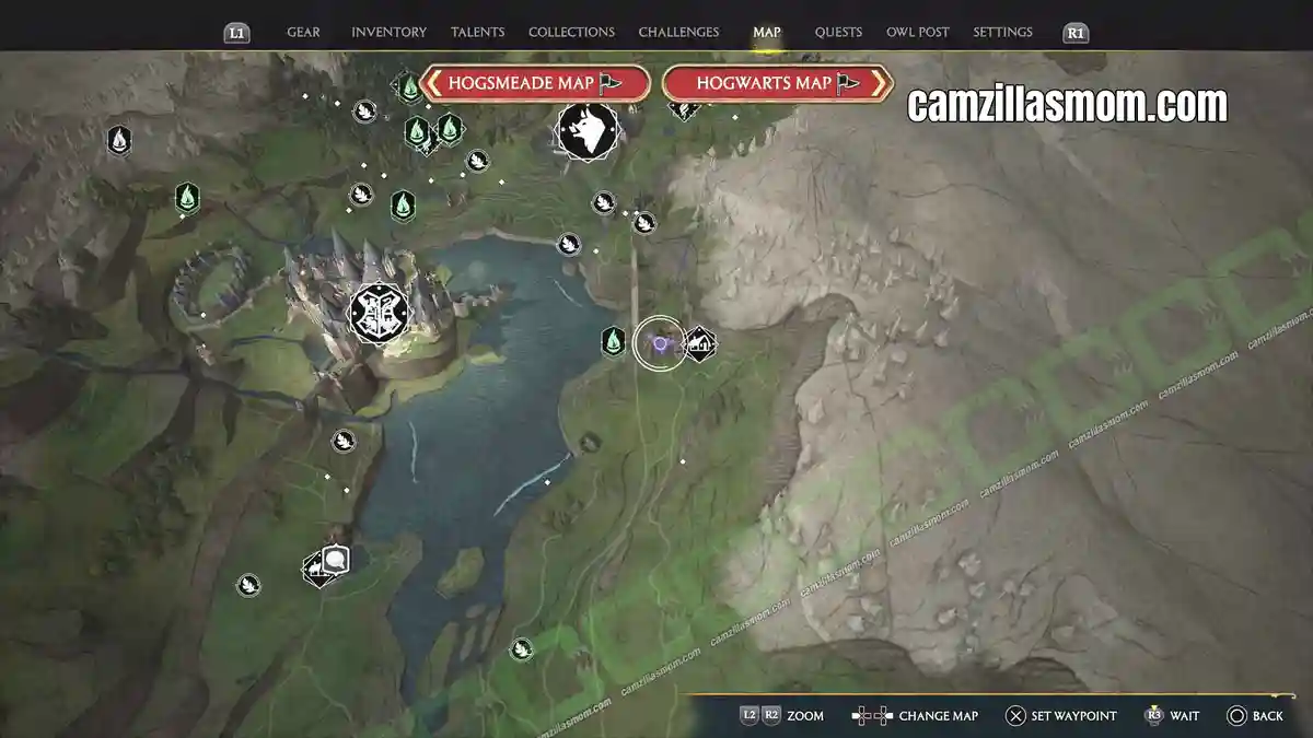 Demiguise-Statue-Aranshire-Highlands-map-Hogwarts-Legacy-2023-camzillasmomcom_ Aranshire map showing the Demiguise Statue location in Hogwarts Legacy › camzillasmom.com