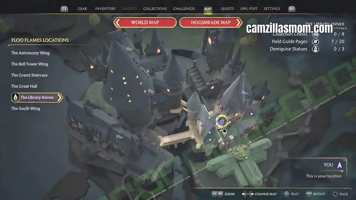 Flying-Page-Main-Hall-The-Library-Annex-Field-Guide-Pages-map-Hogwarts-Legacy-2023-camzillasmomcom_ › camzillasmom.com