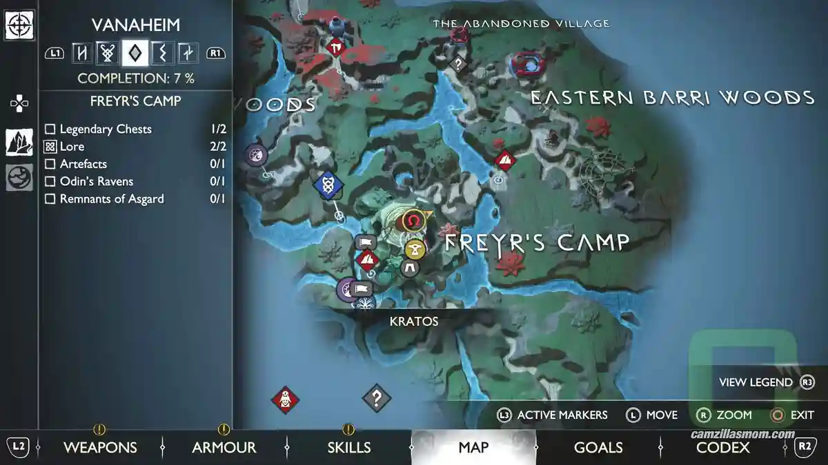Odins-Raven-map-Freyrs-Camp-Vanaheim-God-of-War-Ragnarok-2022 › camzillasmom.com