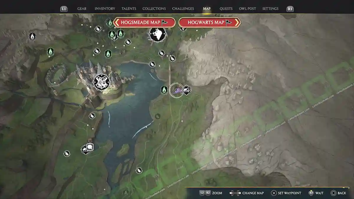 Spider-Parts-map-Hogwarts-Legacy-2023-camzillasmomcom_ Aranshire map showing the Spider Parts Field Guide Page location in Hogwarts Legacy › camzillasmom.com