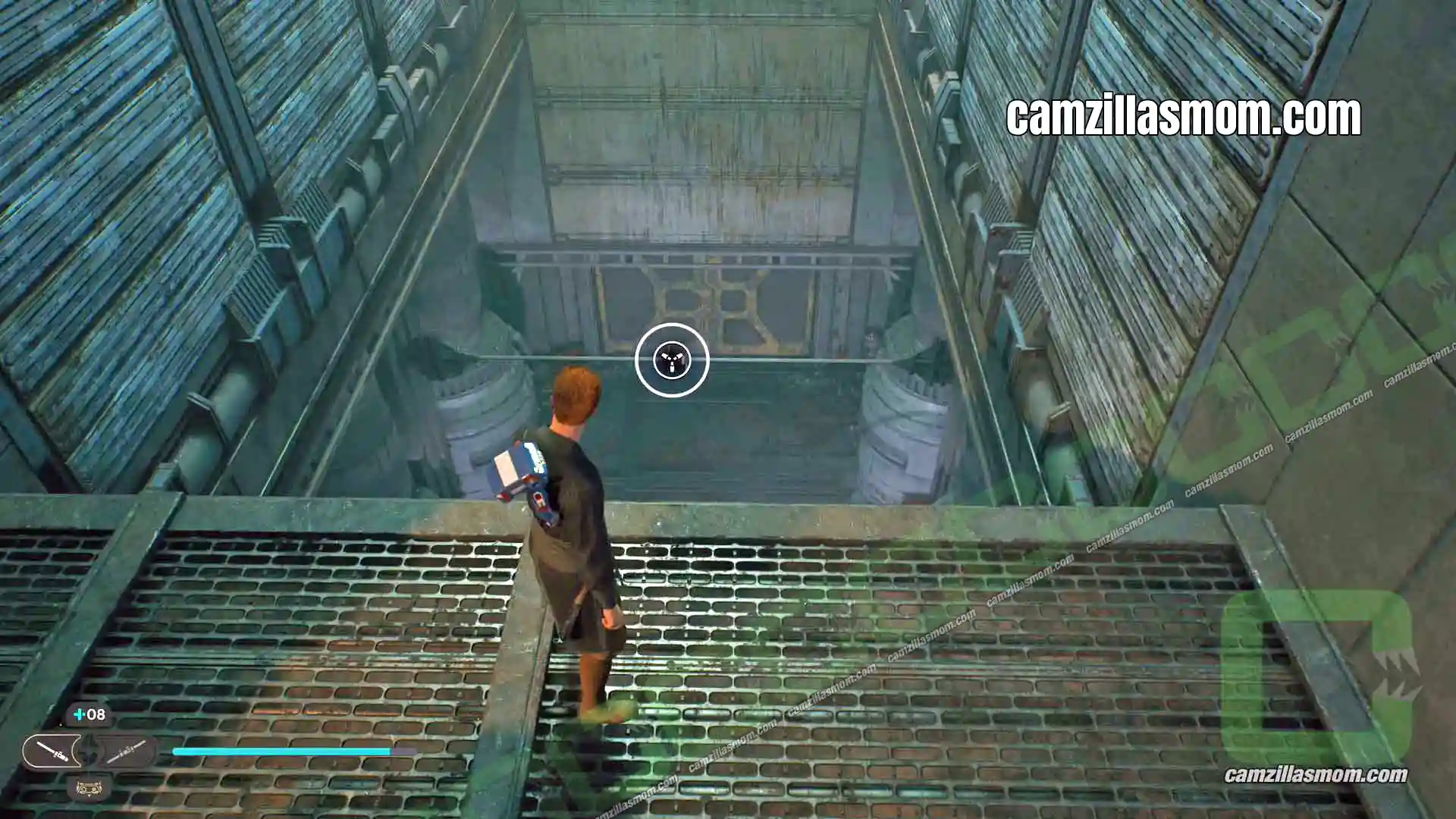 2-Databank-Freight-Handling-Depot-Coruscant-location-1-Star-Wars-Jedi-Survivor-2023 Grapple bar leading down to the Turbo Dogs databank in Freight Handling Depot on Coruscant › camzillasmom.com