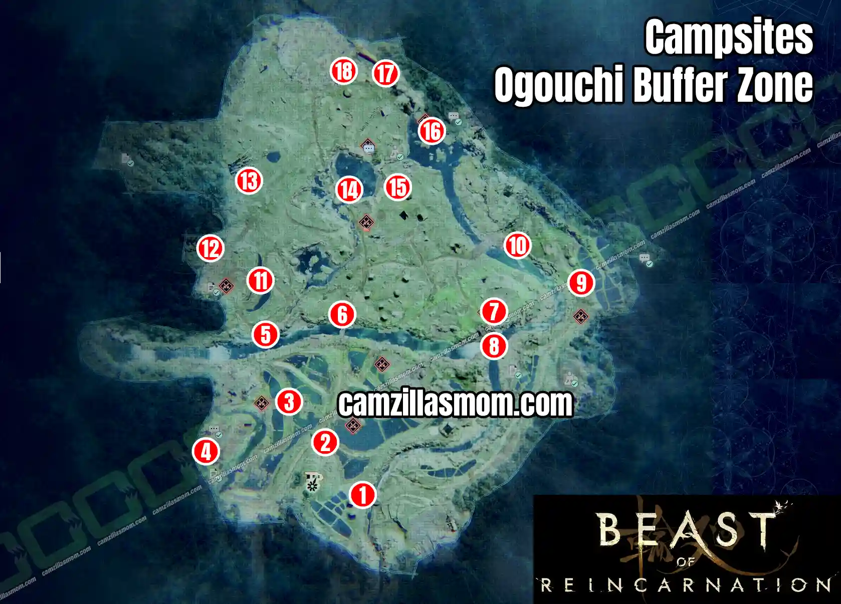 Campsites Overview Map Ogouchi Buffer Zone Beast of Reincarnation › camzillasmom.com