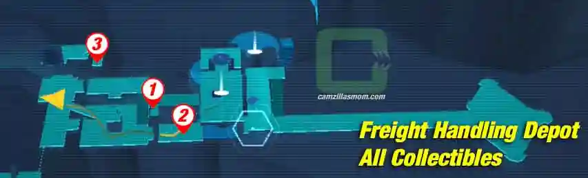 Freight-Handling-Depot-Hangar-2046-C-Coruscant-Overview-Map-Star-Wars-Jedi-Survivor-2023 Freight Handling Depot overview map showing chest, databank, and essence locations on Coruscant in Jedi Survivor › camzillasmom.com