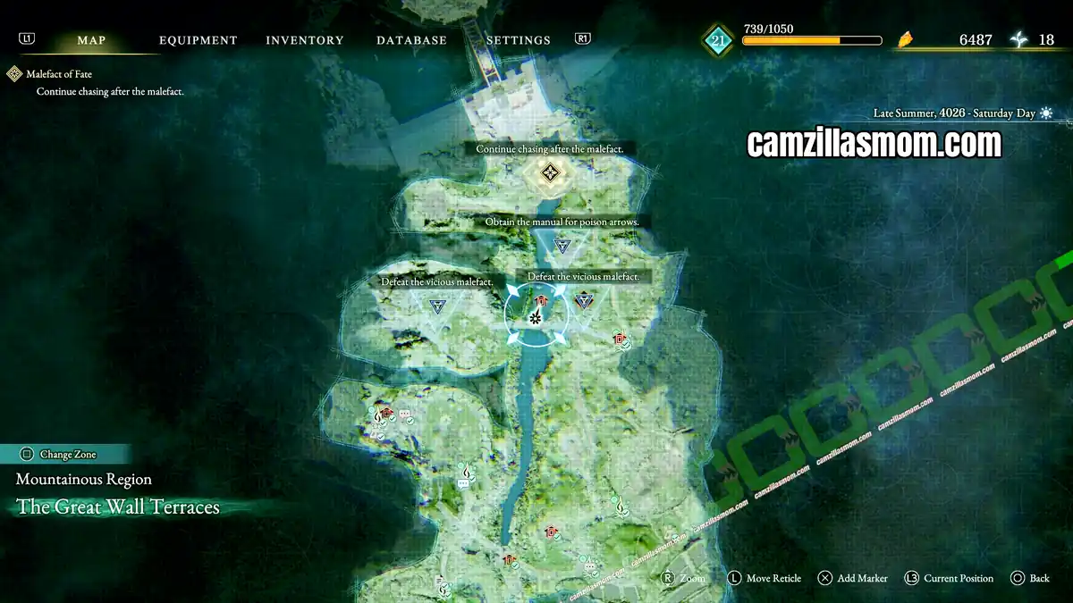 shrine-6-river-island-shrine-map-the-great-wall-terraces-beast-of-reincarnation Map marking the Dragon Vein Shrine on the river island west of Flower Square in Beast of Reincarnation › camzillasmom.com