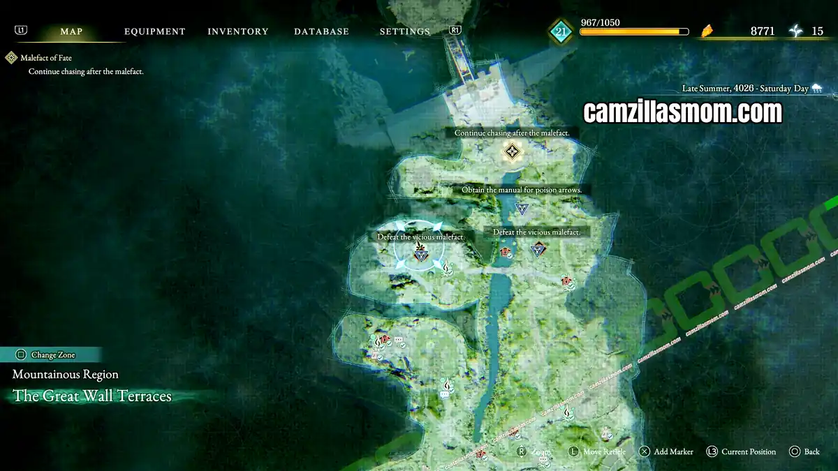 shrine-7-above-elite-malefact-map-the-great-wall-terraces-beast-of-reincarnation Map marking the Dragon Vein Shrine above the Elite Malefact near Ruined Road Square in Beast of Reincarnation › camzillasmom.com
