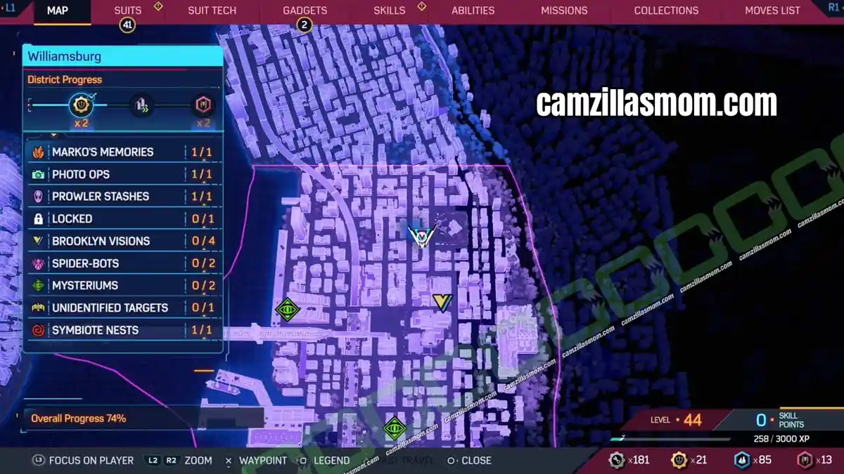 1-spider-bots-map-williamsburgh-marvels-spider-man-2 › camzillasmom.com