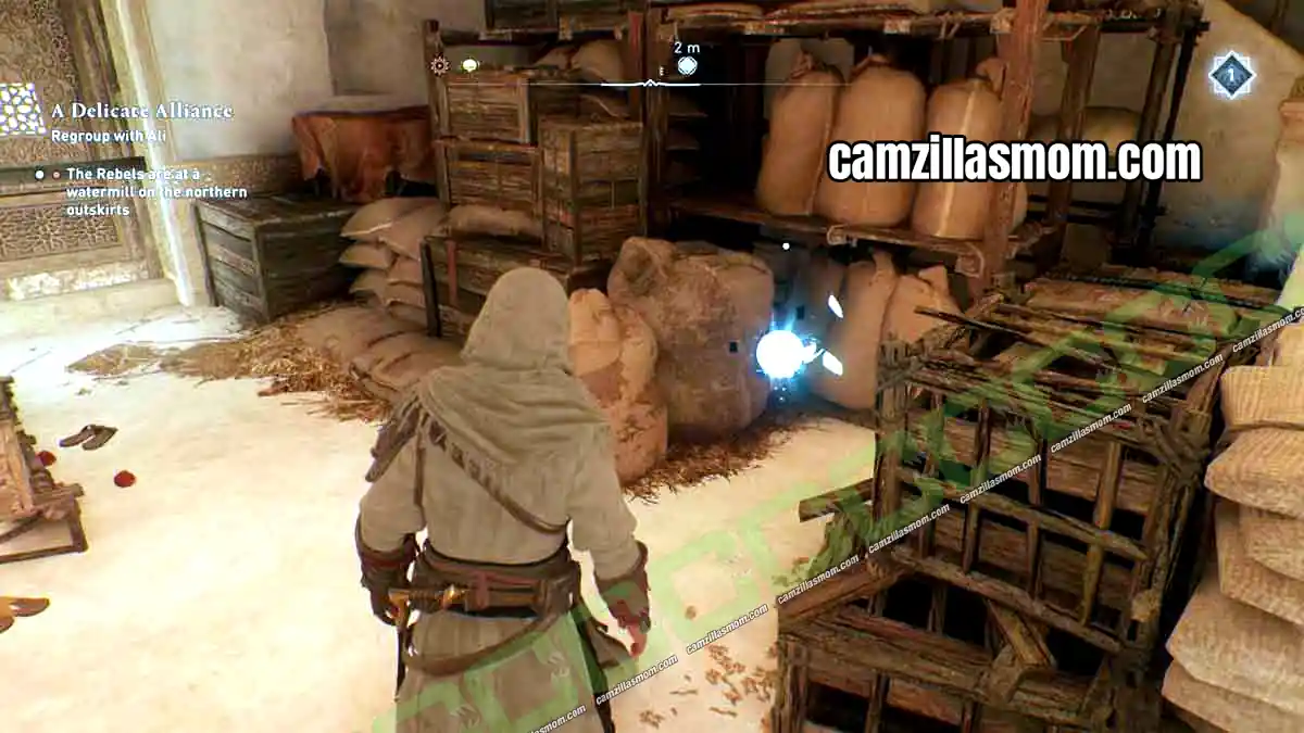 16-historical-site-harbiyah-collectibles-assassins-creed-mirage Kalila and Dimna Historical Site orb inside the barred building in Harbiyah in Assassins Creed Mirage › camzillasmom.com