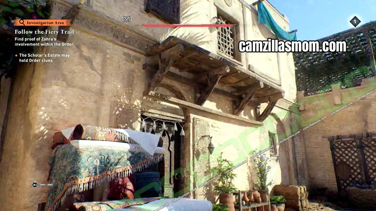 16-house-al-zarik-the-book-burner-investigation-assassins-creed-mirage Barred window on the second floor of the Scholars Estate in Assassins Creed Mirage › camzillasmom.com