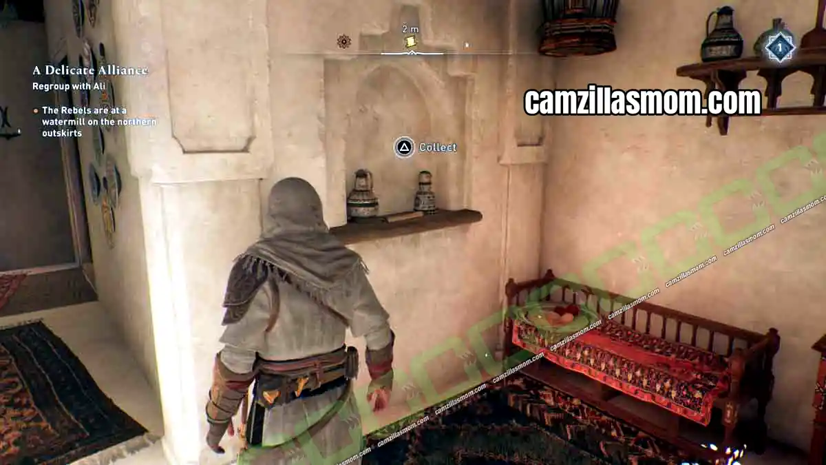 2-enigma-a-holy-hoard-harbiyah-collectibles-assassins-creed-mirage A Holy Hoard Enigma scroll inside a house in Harbiyah in Assassins Creed Mirage › camzillasmom.com